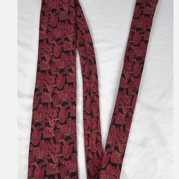 Brioni Black Red Gold Paisley 100% Silk Neck Tie Handmade In Italy Floral - Picture 5 of 5